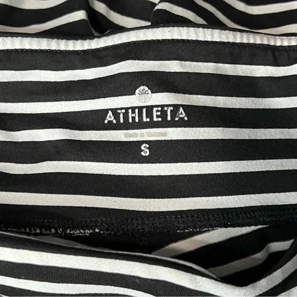 Athleta Black White Striped Cari Leggings Size Small - Picture 3 of 4